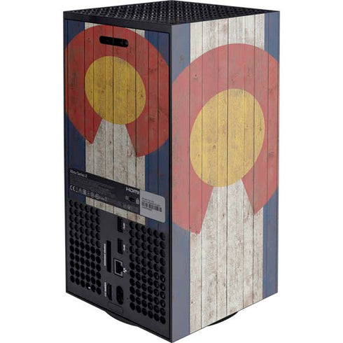 Colorado Flag Dark Wood XBox Series X Digital Edition Console Skin